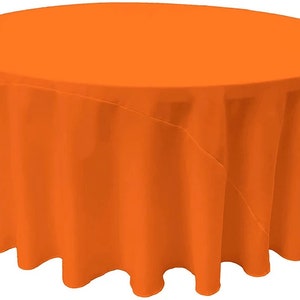 Round Polyester Poplin Tablecloth - Orange - Choose Size Below