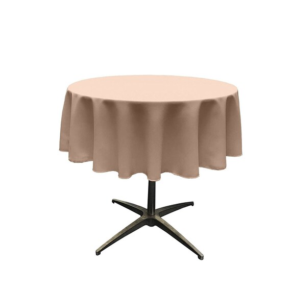 Nude Solid Round Polyester Poplin Tablecloth Seamless.