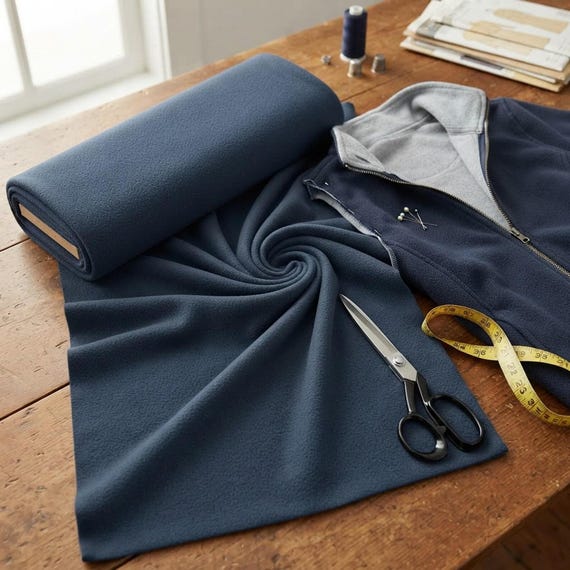 Coppen Blue Solid Polar Fleece Fabric Anti-Pill 58" Wide | Soft Polyester Blanket, Jacket.