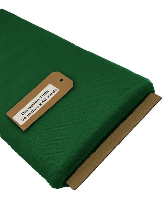 54" Wide by 40 Yards Long (120 Feet) Polyester Tulle Fabric Bolt, for Wedding and Decoration. Hunter Green