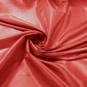 Coral Solid Taffeta Fabric/Taffeta Fabric by The Yard/Apparel, Costume, Dress, Cosplay, Wedding.