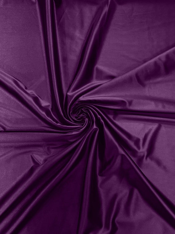 Eggplant Heavy Shiny Satin Stretch Spandex Fabric/58 Inches Wide/Prom/Wedding/Cosplays