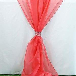 Coral Chiffon Table Runner Extra Long, Wedding Runners, Holiday Table Runners, Long Table Runners.