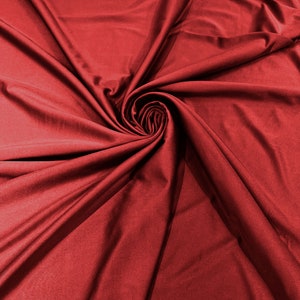 Apple Red Shiny Milliskin Nylon Spandex Fabric 4 Way Stretch 58&quot; Wide Sold by The Yard