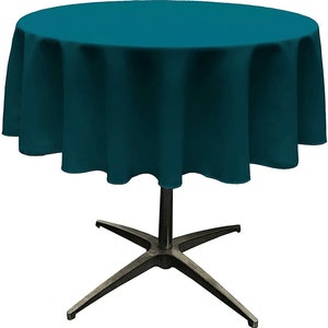 Round Polyester Poplin Tablecloth - Dark Teal - Choose Size Below
