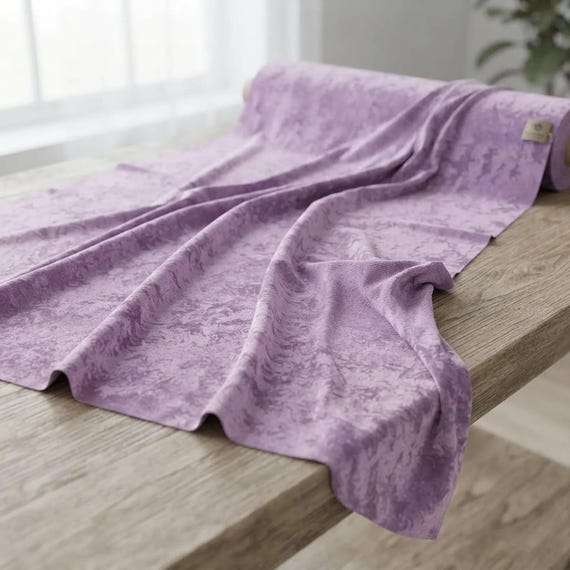Lavender 59/60" Wide Crushed Stretch Panne Velvet Velour Fabric Sold By The Yard.