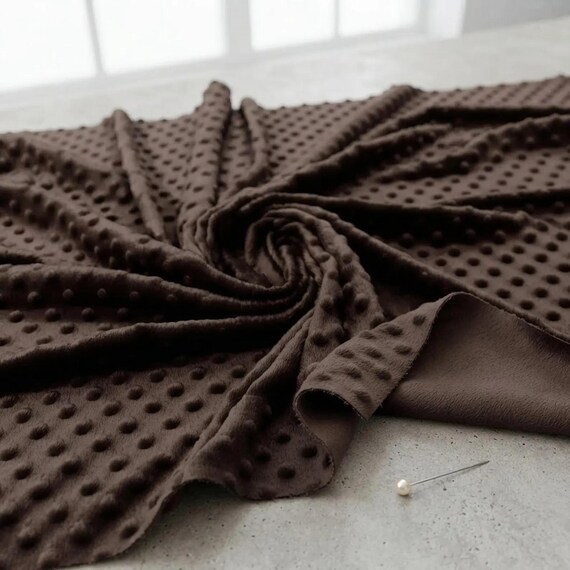 Chocolate Minky Dot Fabric,58" Wide| Stuff | Blankets Sold by the Yard