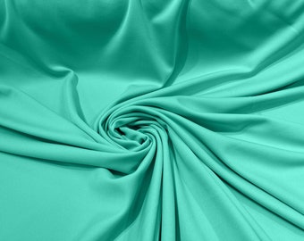 Tejido de buceo de doble punto elástico, 100 % poliéster, antiarrugas, color verde azulado, de 59/60" de ancho, para cosplay y disfraces.