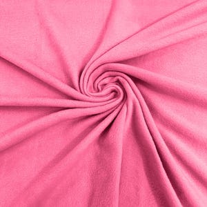 Solid Polar Fleece Fabric Anti-Pill 58&quot; Wide Sold by The Yard. Candy Pink