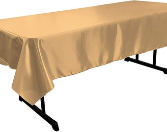 Tovaglia rettangolare in raso sovrapposizioni per banchetti di nozze Decorazioni per la casa Tavolo da pranzo Copertura per Natale Baby Shower Compleanno Tovaglia-Rosa chiaro,145X145cm