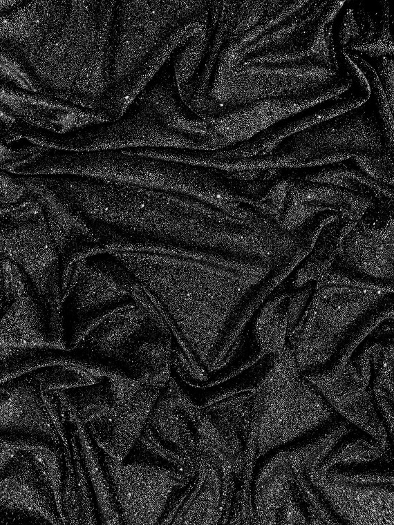 Black Multi Color Glitter Stretch Velvet Fabric | 58" Wide.