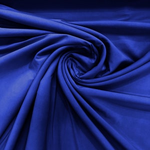 Royal Blue ITY Fabric Polyester Knit Jersey 2 Way Stretch Spandex Sold By The Yard