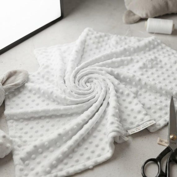 White Minky Dot Fabric,58" Wide| Stuff | Blankets Sold by the Yard