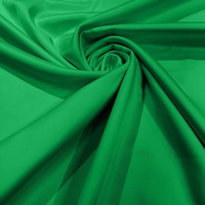 Kelly Green Matte Stretch Lamour Satin Fabric 58" Wide/Sold By The Yard. New Colors