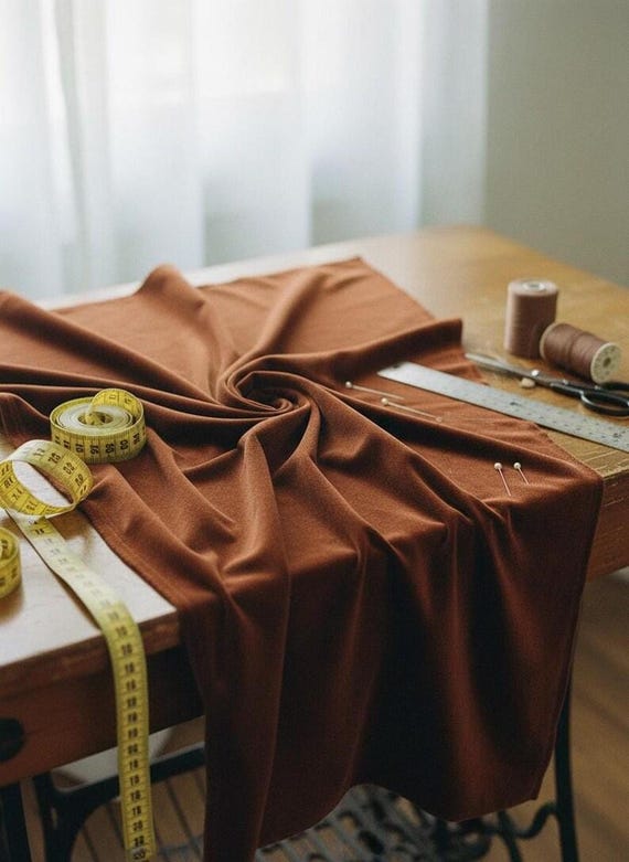 Rust Stretch Velvet Fabric, 58" Wide, Apparel Sewing, Sold By The Yard