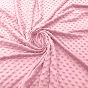 Light Pink 58&quot; Wide 100% Polyester Minky Dimple Dot Soft Cuddle Fabric SEW Craft Sold by The Yard.