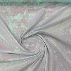 Crush Iridescent Shimmer Organza Fabric 45” Wide, Sells by The Yard. Aqua Green