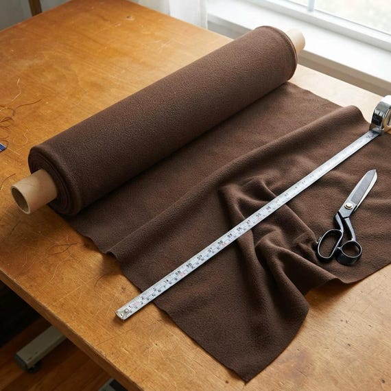 Chocolate Brown Solid Polar Fleece Fabric Anti-Pill 58" Wide | Soft Polyester Blanket, Jacket.