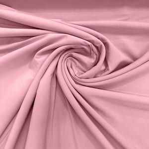 Pink ITY Fabric Polyester Knit Jersey 2 Way Stretch Spandex Sold By The Yard