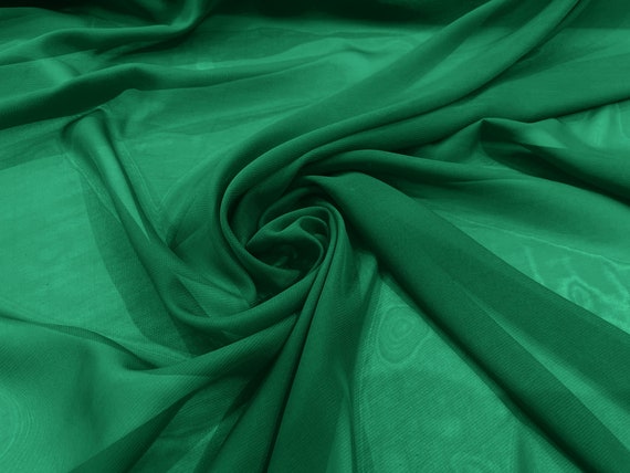 Flag Green 5 Yards 60" Wide Sheer Fabric Chiffon Fabric by The Yard Continuous Solid Color Draping Fabric for Wedding Party Easter Backdrop