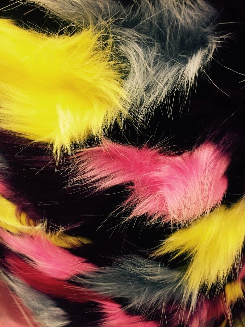 Cotton Candy Design Shaggy Faux Fun Fur- 2 Tone Super Soft Fur. Sold By Yard Red/Off White
