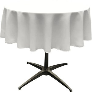 Round Polyester Poplin Tablecloth - White - Choose Size Below