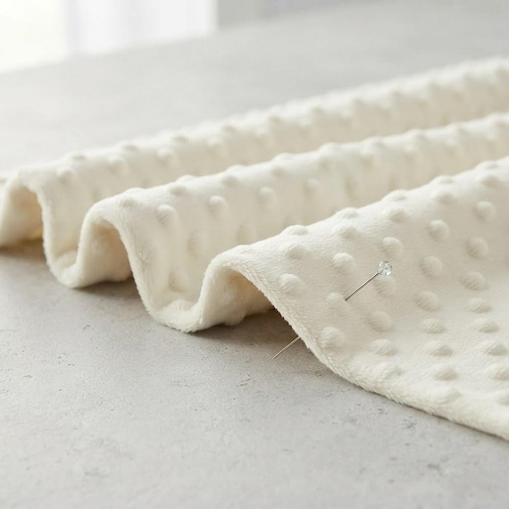 Ivory Minky Dot Fabric,58" Wide| Stuff | Blankets Sold by the Yard