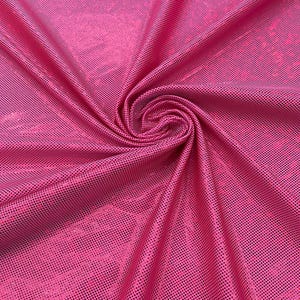 Hot Pink Shattered Glass Foil Hologram/58” Wide/4 Way Stretch Spandex Nylon Tricot. Sold by the yard.