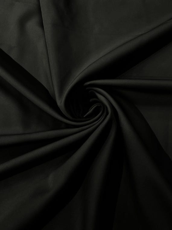 Black Dull 4 Way Stretch Crepe Fabric/Medium Crepe-Bridal Fabric/Apparel Fabric/Polyester Crepe-Spandex