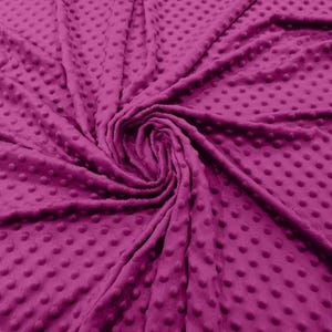 Fuchsia 58&quot; Wide 100% Polyester Minky Dimple Dot Soft Cuddle Fabric SEW Craft Sold by The Yard.