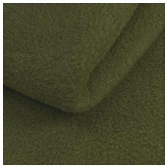 Solid Polar Fleece Fabric Anti-Pill 58" Wide Sold by The Yard. Olive Green
