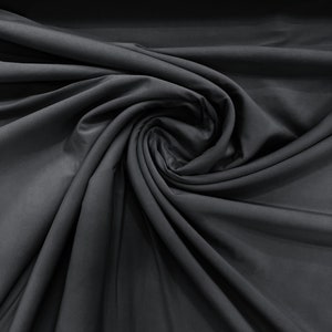Charcoal ITY Fabric Polyester Knit Jersey 2 Way Stretch Spandex Sold By The Yard