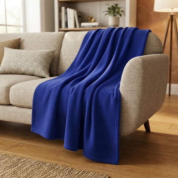 Royal Blue Solid Polar Fleece Fabric Anti-Pill 58" Wide | Soft Polyester Blanket, Jacket.