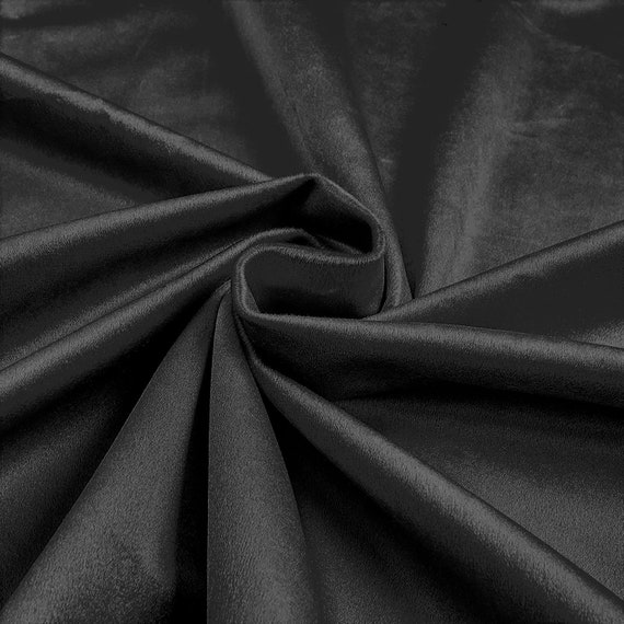 Stretch Velvet Fabric 60'' Wide by The Yard for Sewing Apparel Costumes  Craft (1 Yard, Black)
