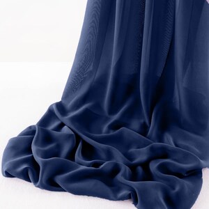 Light Navy Blue 5Yards Chelsea Wool Dobby Chiffon Fabric/58&quot; Wide Sheer Fabric/Solid Color Draping Fabric for Wedding Party Easter Backdrop.