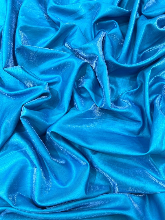Turquoise Iridescent Liquid Dupioni Fabric 58" Wide| Costume, Dressmaking, Flowing Lightweight Material