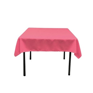 Square Polyester Poplin Table Overlay - Hot Pink - Diamond. Choose Size Below