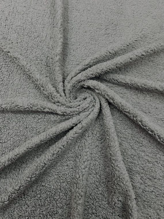 Gray Cuddle Minky Sherpa Fleece, lamb Wool Design Fabric. Sold By The Yard