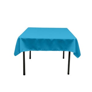 Square Polyester Poplin Table Overlay - Turquoise - Diamond. Choose Size Below