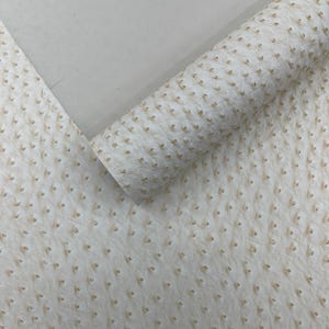 Cream Classic Ostrich Upholstery Vinyl Fabric / Faux Leather Accessories Crafting Apparel Upholstery Vinyl Fabric 54&quot; Wide.