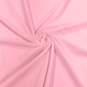 Light Pink 60&quot; Wide 90% Polyester 10 percent Spandex Stretch Velvet Fabric for Sewing Apparel Costumes Craft, Sold By The Yard.