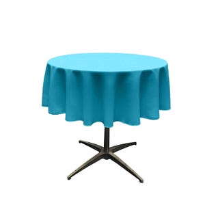 Round Polyester Poplin Tablecloth - Turquoise - Choose Size Below