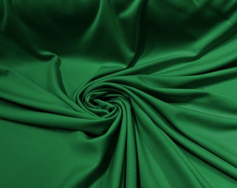 Tela de buceo de doble punto elástica, 100 % poliéster, antiarrugas, color verde bandera, de 59/60" de ancho, para cosplay y disfraces.