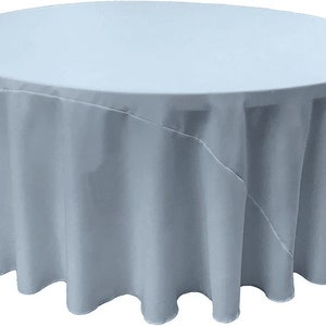 Round Polyester Poplin Tablecloth -Light Blue - Choose Size Below