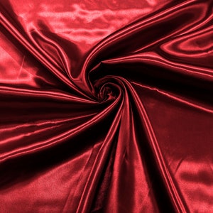 Dark Red Shiny Charmeuse Satin Fabric for Wedding Dress/Crafts Costumes/58” Wide /Silky Satin