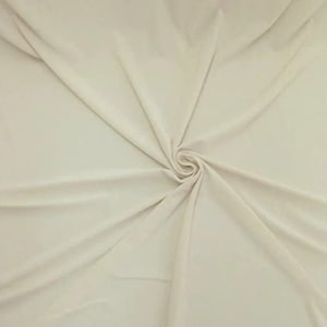 ITY Fabric Polyester Knit Jersey 2 Way Stretch Spandex Sold By The Yard. Ivory