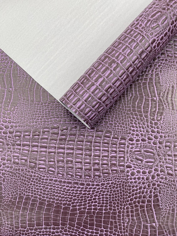 Purple Crocodile Marine Vinyl 2 tone Upholstery, Crocodile Skin Texture Faux Leather PVC Vinyl, 54" Wide.