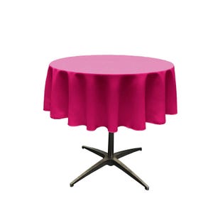 Round Polyester Poplin Tablecloth - Fuchsia - Choose Size Below