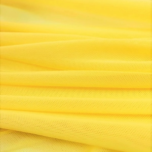 Yellow 58/60&quot; Wide Solid Stretch Power Mesh Fabric Nylon Spandex Sold By The Yard.
