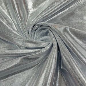 White-Silver Foggy Foil All Over Foil Metallic Nylon Spandex 4 Way Stretch/58 Inches Wide/Costplay/